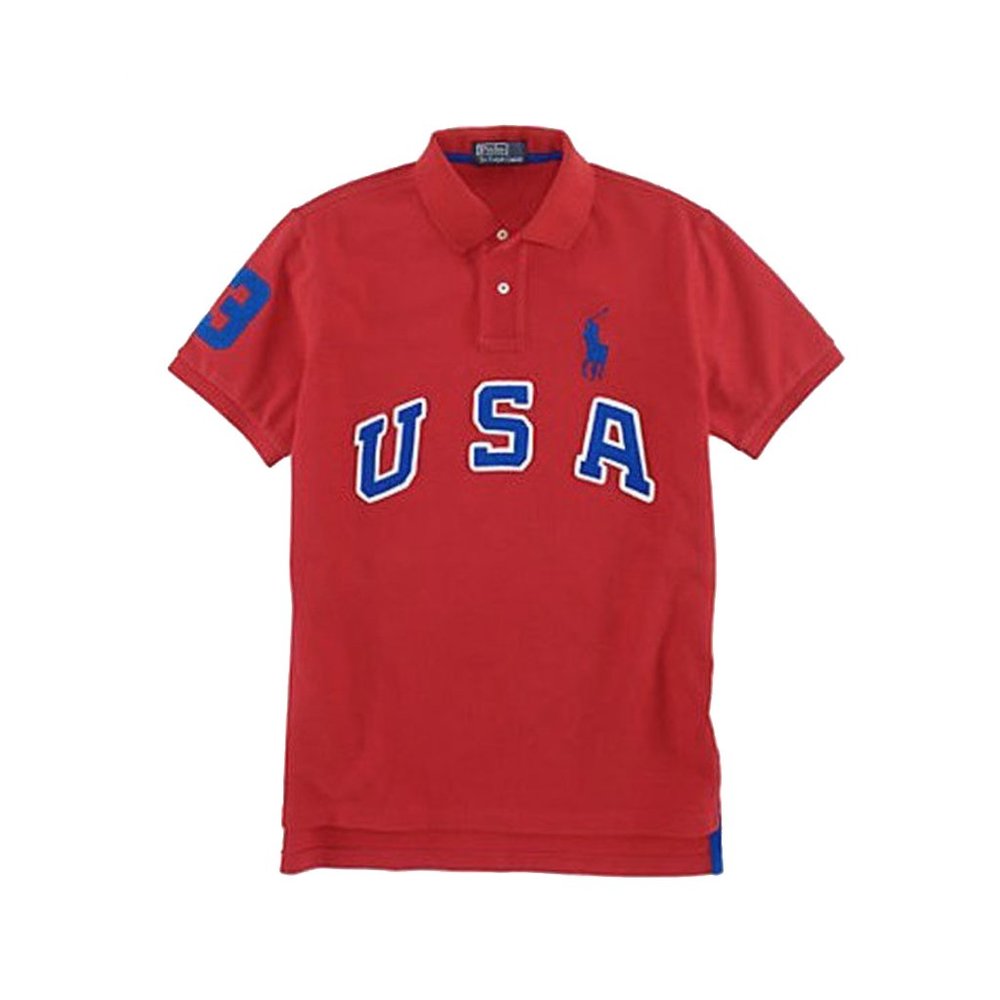 NEW Vintage Polo Ralph Lauren Shirt! S or L Red  Huge USA & Big Pony  Custom Fit